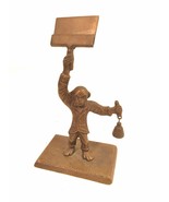 Bronze Monkey Business Card Vintage Name Place: Table Holder City Crier-... - £35.31 GBP