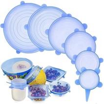 6pcs Reuseable Silicone Stretch Seal Lids Fit Various Shape of Containers - £12.37 GBP