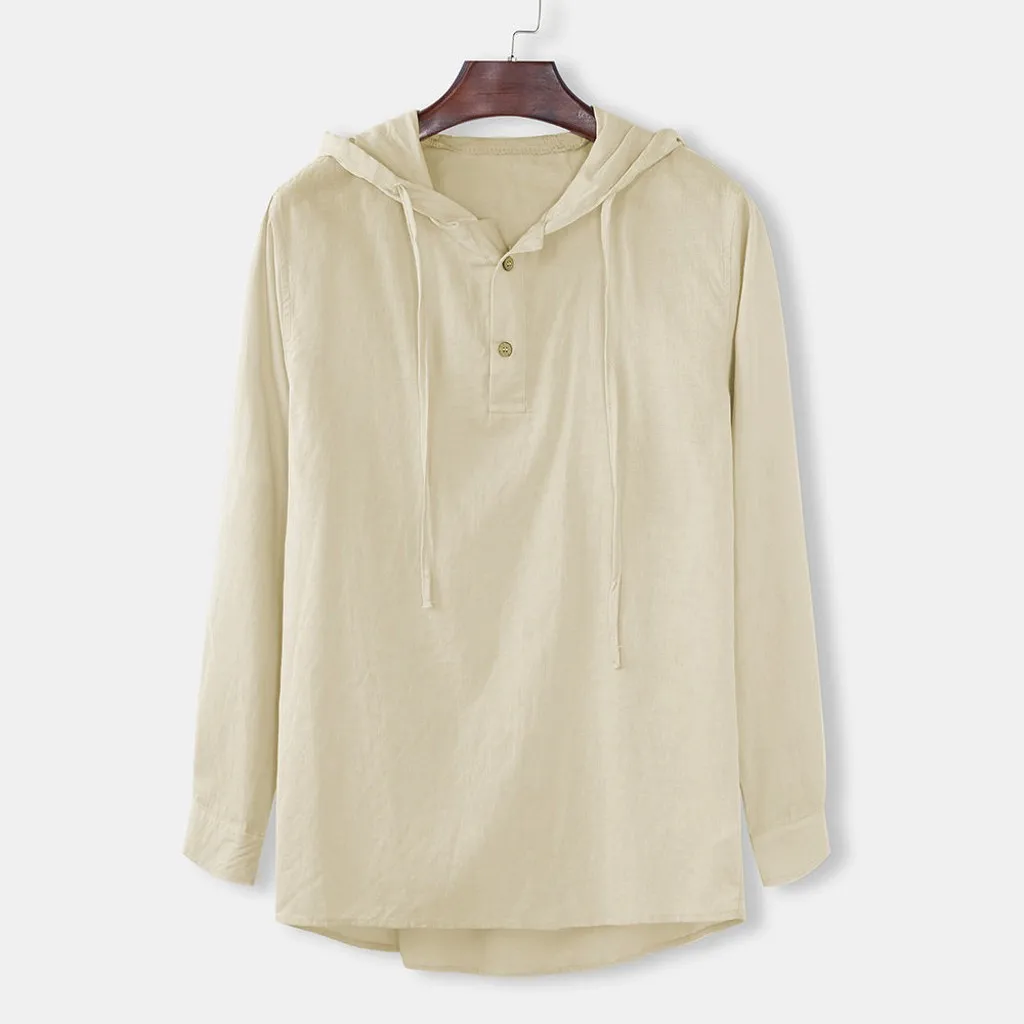 2021 New Men&#39;s Cotton Linen T shirt Male Solid Color V Neck age T shirts Casual  - £153.07 GBP