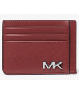 Michael Kors Cooper Slim Card Wallet Metal Logo Dark Cherry 36F3COLD1X N... - £15.52 GBP