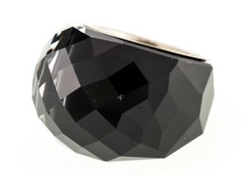 Swarovski Nirvana Nero Traslucido Cristallo Anello Argento Interno Misura 55 - $148.15