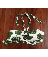 New Ann Taylor LOFT Green Leaf White Bandeau Halter Swim Bikini Top XS S... - £15.71 GBP