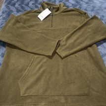 Men&#39;s Regular Fit Polar Fleece ¼ Zip Sweatshirt - Goodfellow &amp; Co. Green. Q - £13.44 GBP