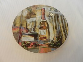 Sakura Classico Stoneware Wine Bottle &amp; Glasses Salad Plate 8.125&quot; Diameter #3 - £23.45 GBP