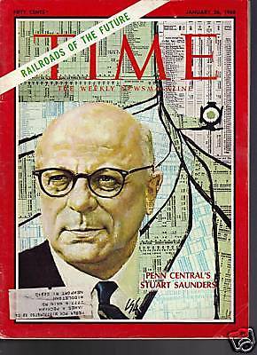 Time Magazine Penn Central&#39;s Stuart Saunders 1968 - $14.84
