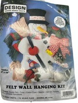 Design Works Crafts Woodland Friends 5109 Snowman Felt Wall Hanging Kit SEALED - £10.55 GBP