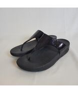 FitFlop Lulus Black Sequin Flip Flops Sandals Size 8 Women&#39;s Fitness Bea... - $485.70 MXN