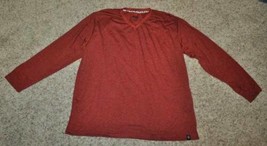 Mens Shirt Swiss Cross Maroon Red V-Neck Long Sleeve Casual-size 3XL - £10.67 GBP