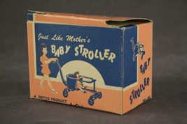 Vintage Miniature Doll Toy BABY STROLLER Jeryco Product Pink No 100 Original Box - £14.26 GBP