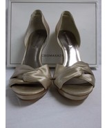 BCBG Max Azria Size 10 M Shannon Champagne Satin Open Toe Heels New Wome... - £70.00 GBP