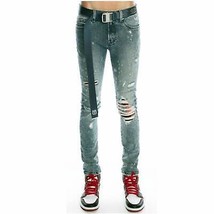 Cult Of Individuality men&#39;s punk super skinny stretch belted jeans in Gr... - $176.22