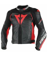 DAINESE SUPER SPEED-D1 LEATHER JACKET MOTORBIKE / MOTORCYCLE Black Red - €242,03 EUR