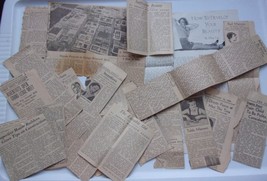 Vintage Assorted Women’s Newspaper Clippings 1930s Lot of 23 - $5.46 CAD