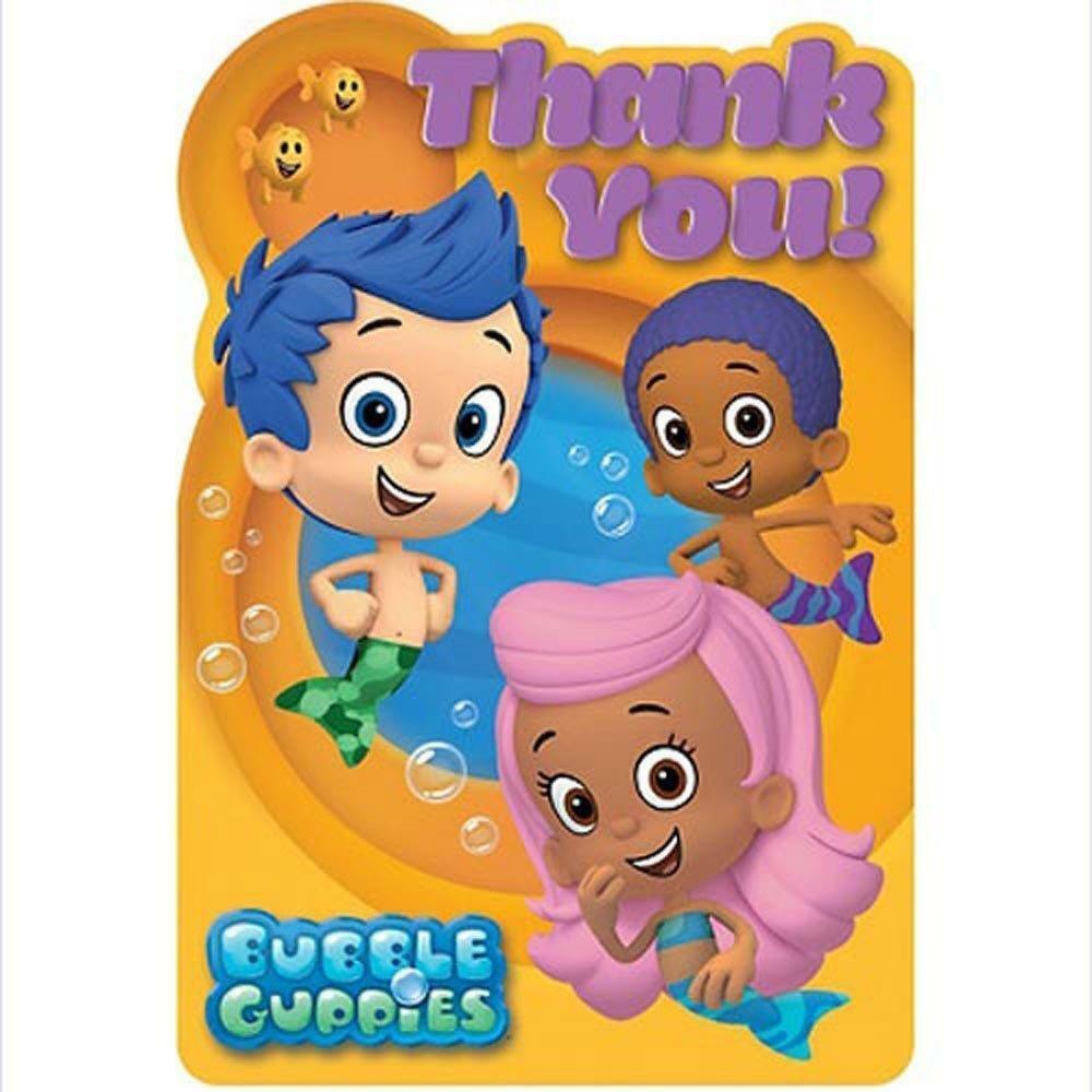 Bubble Guppies Thank You Cards with Seals Birthday Party Supplies 8 Per Package - $4.85
