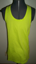 Women&#39;s Nike Dri Fit Stretchy Ribbed Racerback Tank Top Lime Green New $30 397 - £11.73 GBP