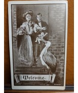 Stork Delivering a New Baby - WELCOME - 1920s Postcard H.A.&amp;N. Co - $17.30
