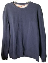 IZOD Mens Solid Crew Neck Sueded Fleece Sweater Midnight Blue Sz L Pullover - £23.86 GBP