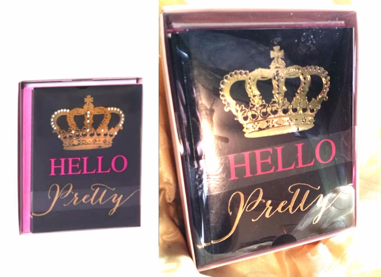 Juicy Couture Hello Pretty Crown-Gold Pink Black 16Note Card Set of2 Stationery - $16.80