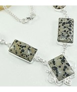 Necklace  Dalmatian Jasper Gemstone  925 Sterling Silver Necklace 18&quot; - £12.62 GBP