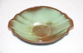 Vintage Frankoma #201 Pottery Prairie Green &amp; Brown Bowl Guc - £27.90 GBP