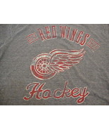 NHL Detroit Red Wings National Hockey League Fan Soft Distressed Gray T ... - £13.29 GBP
