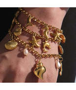 18K Gold-Plated Sea Shell Charm Bracelet - $20.24