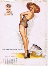 Vintage Calendar PIN-UP PRINT-THOMPSON-GET Behind ME&#39;57 Fr - £27.32 GBP