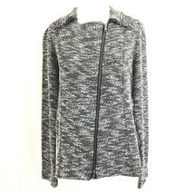 Forever 21 Small Collared Long Sleeve Slant Front Zipper Jacket Gray Black - £21.32 GBP