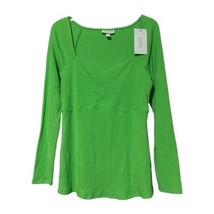 Ingrid + Isabel Maternity Womens Green Ribbed Long Sleeve Top Size Large New - £7.37 GBP