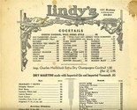 Lindy&#39;s Menu Broadway New York City 1962 Cheese Cake Guys &amp; Dolls - $100.88