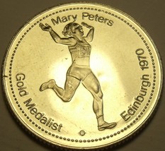 Large Gem Unc Mary Peters~Gold Medalist Medallion~Excellent~Free Shipping - £6.25 GBP