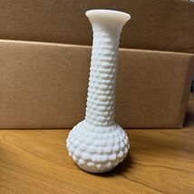 Vintage Home Decor E.O. Brody Co. Milk Glass 8” Hobnail White Milk Bud Vase - $15.00