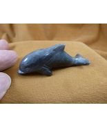 (Y-DOL-SW-728) gray white jasper DOLPHIN swimming gemstone FIGURINE dolp... - €21,45 EUR