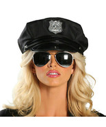 Cop Police Officer Hat Patrol Badge Costume Black Men&#39;s Women&#39;s CH105 Roma - $13.45