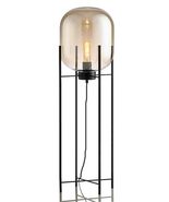 Luxury Floor Lamp with Cognac Glass Shade, Modern Minimalist Standing La... - $22,163.11 MXN