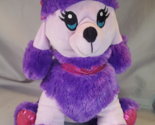 Peek a Boo Toys Purple Poodle Plush Glitter Collar Large 16 in Sitting Dog - $21.73