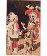 Chief &amp; Son in Tribal Dress Color by Bob Taylor Postcard Unused - $2.99