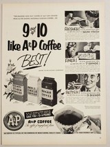 1952 Print Ad A&amp;P Coffee Eight O&#39;Clock, Red Circle, Bokar People Drink Coffee - £10.52 GBP