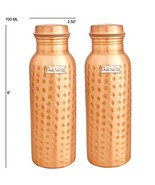 Prisha India Craft Copper Bottle, Hammered Design, Capacity 700 ML (23-o... - £35.13 GBP