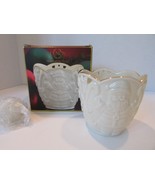 LENOX BONE CHINA MERRY LIGHTS SANTA VOTIVE CANDLE  3.5&quot; NEW IN BOX GREAT... - $110.72 MXN