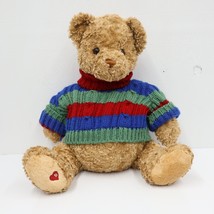 Gund Bloomingdale&#39;s Little Brown Bear 46461 Heart Plush 14&quot; with Knit Sweater - £22.33 GBP