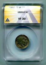 1920-D BUFFALO NICKEL ANACS VF 30 NICE ORIGINAL COIN FROM BOBS COINS FAS... - £139.38 GBP