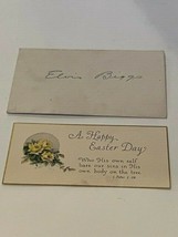 Antique Happy Easter Card vtg 1920 ww1 art deco ephemera Elvis Biggs envelope - £13.45 GBP