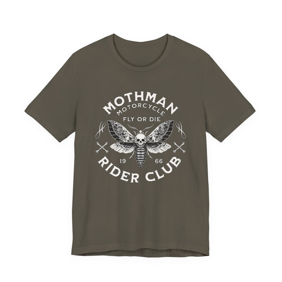 Mothman Shirt, Mothman Motorcycle Shirt, Cryptid Shirt, Goth Shirt Skull Mothman Item image 11