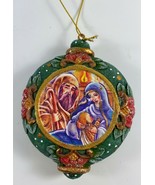 G. DeBrekht NATIVITY Mary Joseph Child Hand painted Wood Christmas Ornament - £29.60 GBP