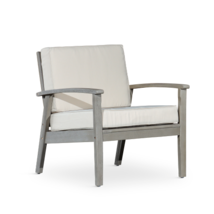 Deep Seat Eucalyptus Chair, Driftwood Gray Finish, Sand Cushions - £216.70 GBP