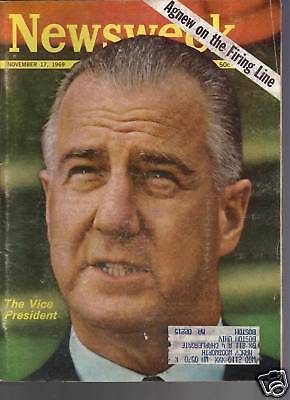 Newsweek Magazine Vice President Agnew Nov. 17, 1969 - $14.84