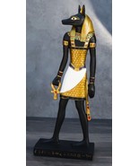 Classical Egypt Jackal God Anubis Holding Ankh Slim Profile Figurine - $40.73 CAD