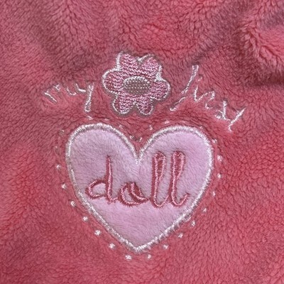 Baby Starters My First Doll Security Blanket Lovey Coral Pink Satin Heart Rattle Item image 6