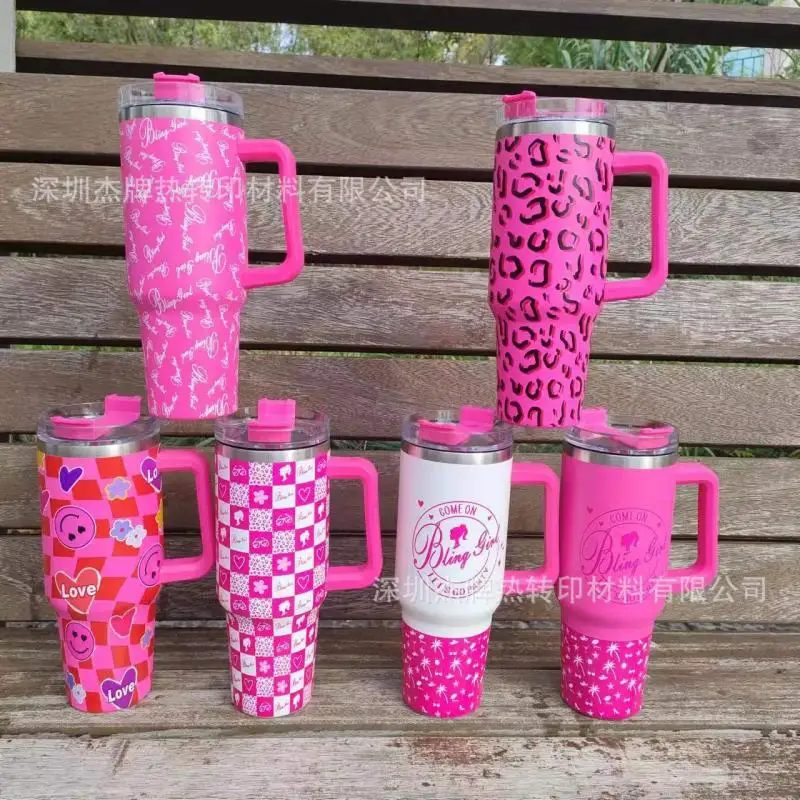 Kawaii Cartoon Barbie Pink Series Water Cup Stainless Steel Insulated Cup Cute - £27.18 GBP